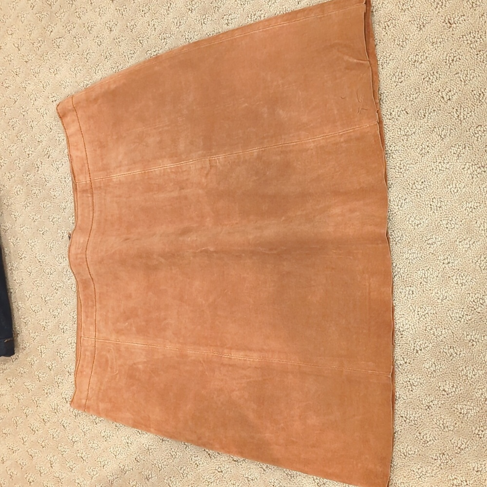 Sandwich tan suede mini skirt.size 38